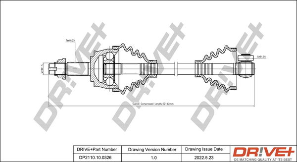 Antriebswelle Vorderachse links Dr!ve+ DP2110.10.0326 von Dr!ve+