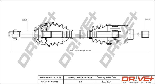 Antriebswelle Vorderachse links Dr!ve+ DP2110.10.0358 von Dr!ve+