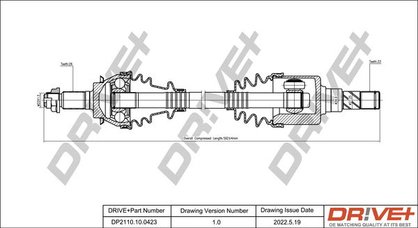 Antriebswelle Vorderachse links Dr!ve+ DP2110.10.0423 von Dr!ve+