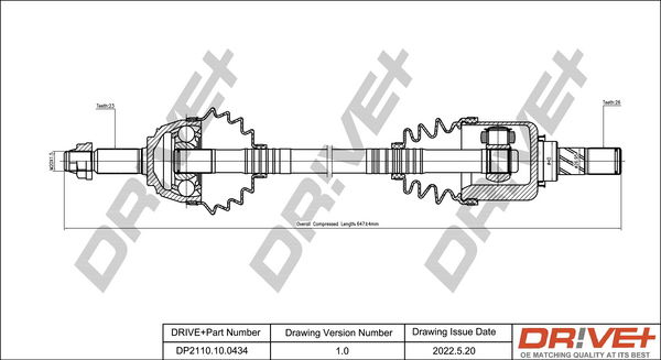 Antriebswelle Vorderachse links Dr!ve+ DP2110.10.0434 von Dr!ve+