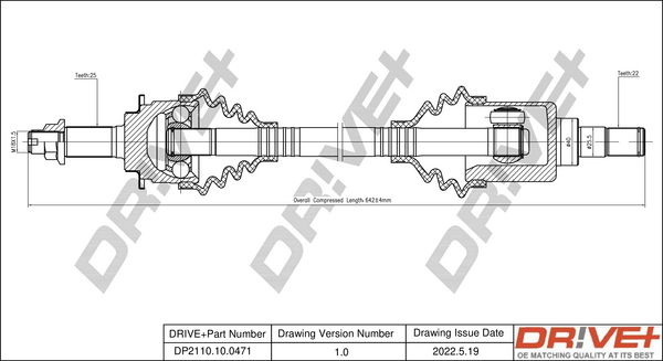 Antriebswelle Vorderachse links Dr!ve+ DP2110.10.0471 von Dr!ve+