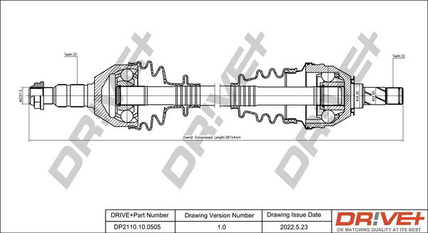 Antriebswelle Vorderachse links Dr!ve+ DP2110.10.0505 von Dr!ve+