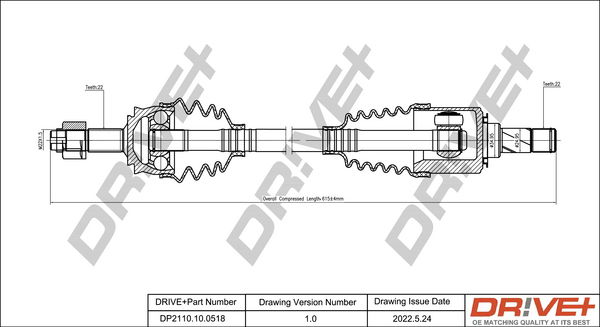 Antriebswelle Vorderachse links Dr!ve+ DP2110.10.0518 von Dr!ve+