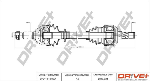 Antriebswelle Vorderachse links Dr!ve+ DP2110.10.0521 von Dr!ve+