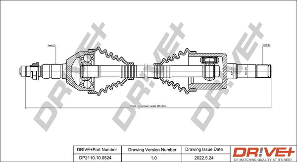 Antriebswelle Vorderachse links Dr!ve+ DP2110.10.0524 von Dr!ve+