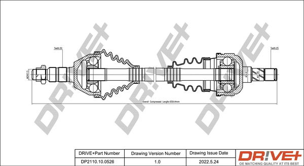 Antriebswelle Vorderachse links Dr!ve+ DP2110.10.0526 von Dr!ve+