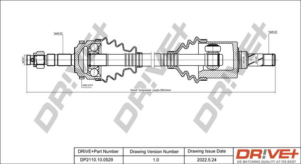 Antriebswelle Vorderachse links Dr!ve+ DP2110.10.0529 von Dr!ve+