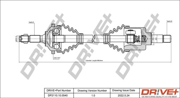 Antriebswelle Vorderachse links Dr!ve+ DP2110.10.0540 von Dr!ve+