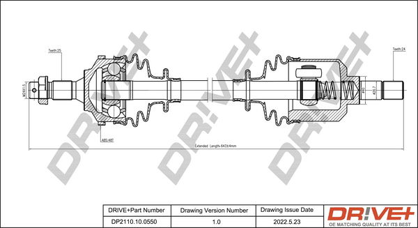 Antriebswelle Vorderachse links Dr!ve+ DP2110.10.0550 von Dr!ve+