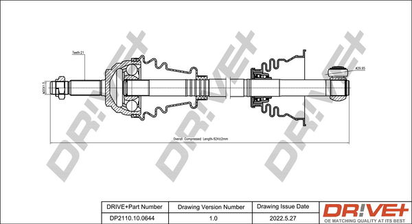 Antriebswelle Vorderachse links Dr!ve+ DP2110.10.0644 von Dr!ve+