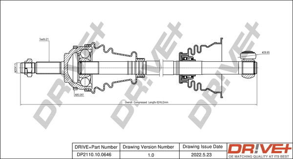 Antriebswelle Vorderachse links Dr!ve+ DP2110.10.0646 von Dr!ve+