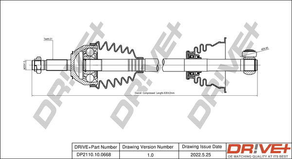 Antriebswelle Vorderachse links Dr!ve+ DP2110.10.0668 von Dr!ve+