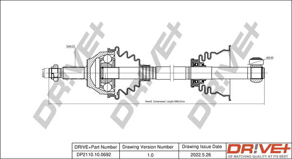 Antriebswelle Vorderachse links Dr!ve+ DP2110.10.0692 von Dr!ve+