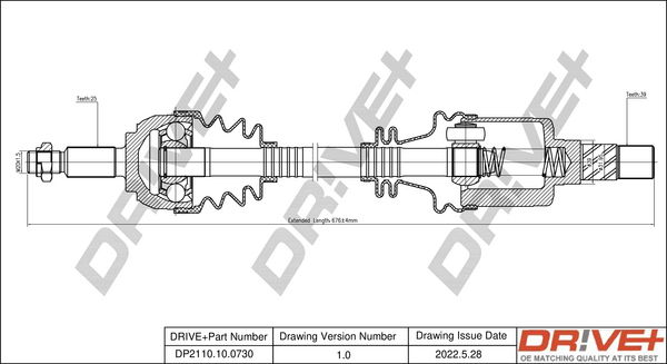 Antriebswelle Vorderachse links Dr!ve+ DP2110.10.0730 von Dr!ve+