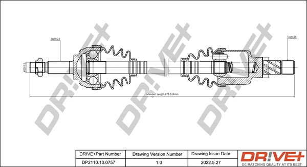 Antriebswelle Vorderachse links Dr!ve+ DP2110.10.0757 von Dr!ve+