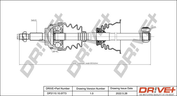 Antriebswelle Vorderachse links Dr!ve+ DP2110.10.0773 von Dr!ve+