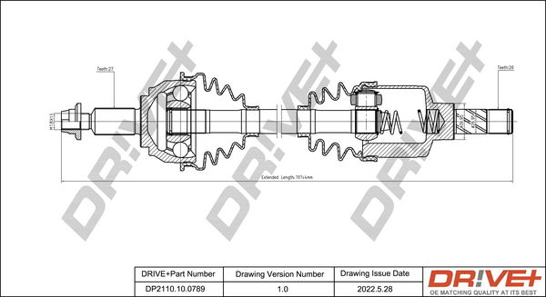 Antriebswelle Vorderachse links Dr!ve+ DP2110.10.0789 von Dr!ve+