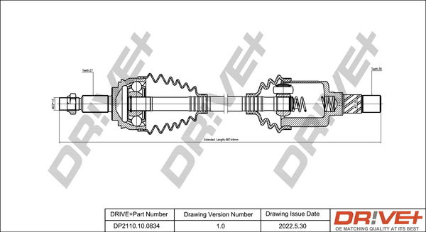 Antriebswelle Vorderachse links Dr!ve+ DP2110.10.0834 von Dr!ve+