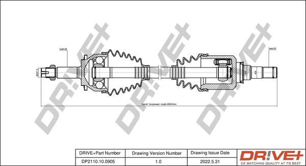 Antriebswelle Vorderachse links Dr!ve+ DP2110.10.0905 von Dr!ve+