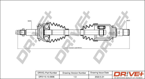 Antriebswelle Vorderachse links Dr!ve+ DP2110.10.0906 von Dr!ve+