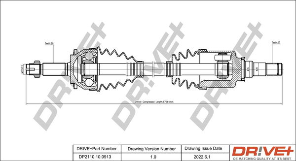 Antriebswelle Vorderachse links Dr!ve+ DP2110.10.0913 von Dr!ve+