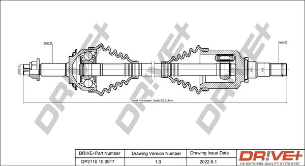 Antriebswelle Vorderachse links Dr!ve+ DP2110.10.0917 von Dr!ve+