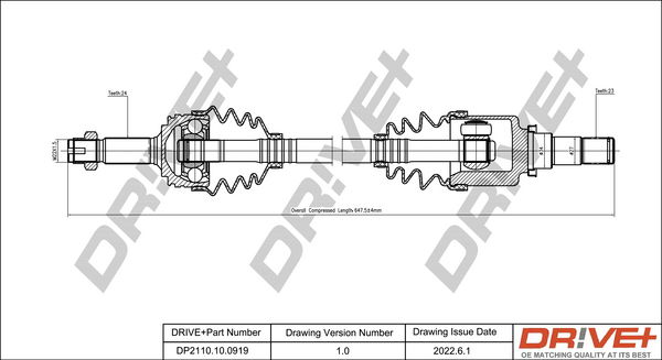 Antriebswelle Vorderachse links Dr!ve+ DP2110.10.0919 von Dr!ve+