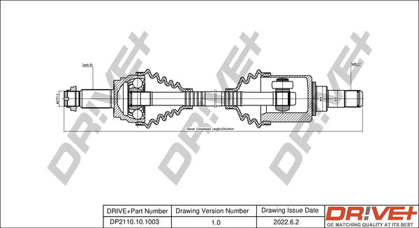 Antriebswelle Vorderachse links Dr!ve+ DP2110.10.1003 von Dr!ve+