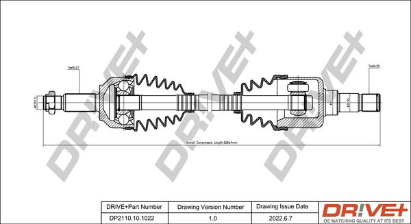 Antriebswelle Vorderachse links Dr!ve+ DP2110.10.1022 von Dr!ve+