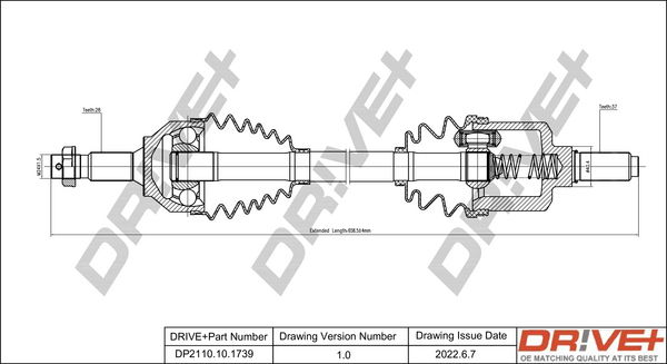 Antriebswelle Vorderachse links Dr!ve+ DP2110.10.1739 von Dr!ve+