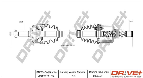 Antriebswelle Vorderachse links Dr!ve+ DP2110.10.1776 von Dr!ve+