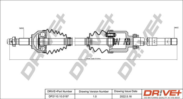 Antriebswelle Vorderachse rechts Dr!ve+ DP2110.10.0197 von Dr!ve+