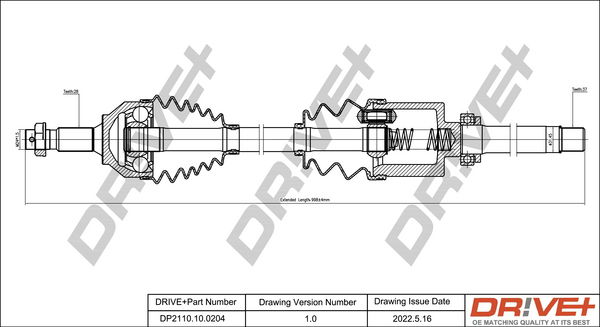 Antriebswelle Vorderachse rechts Dr!ve+ DP2110.10.0204 von Dr!ve+