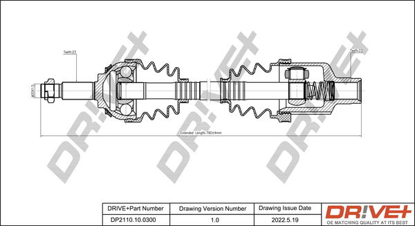 Antriebswelle Vorderachse rechts Dr!ve+ DP2110.10.0300 von Dr!ve+