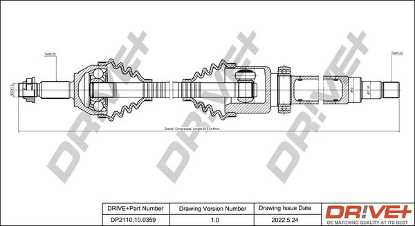 Antriebswelle Vorderachse rechts Dr!ve+ DP2110.10.0359 von Dr!ve+