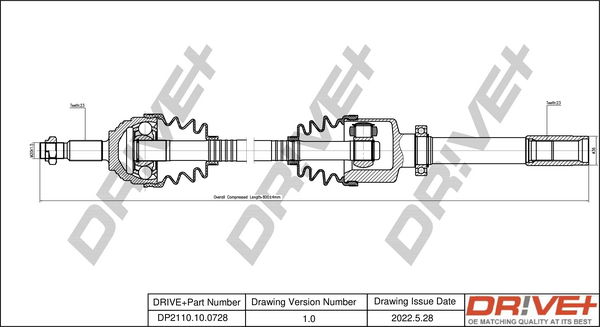 Antriebswelle Vorderachse rechts Dr!ve+ DP2110.10.0728 von Dr!ve+