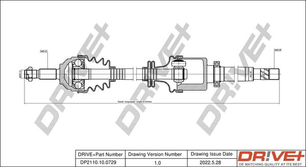 Antriebswelle Vorderachse rechts Dr!ve+ DP2110.10.0729 von Dr!ve+