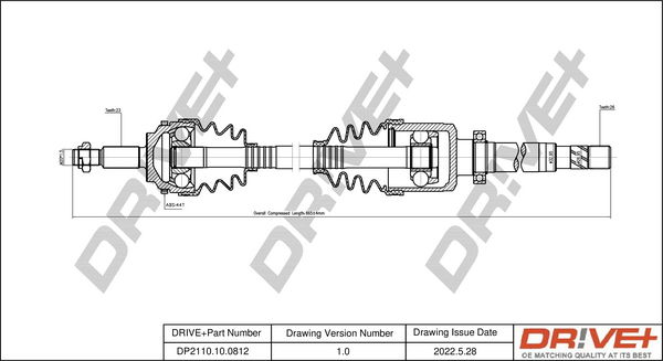 Antriebswelle Vorderachse rechts Dr!ve+ DP2110.10.0812 von Dr!ve+