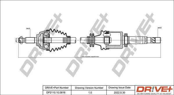 Antriebswelle Vorderachse rechts Dr!ve+ DP2110.10.0816 von Dr!ve+