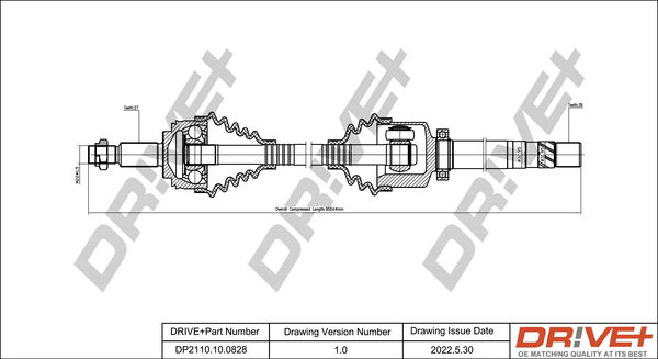 Antriebswelle Vorderachse rechts Dr!ve+ DP2110.10.0828 von Dr!ve+