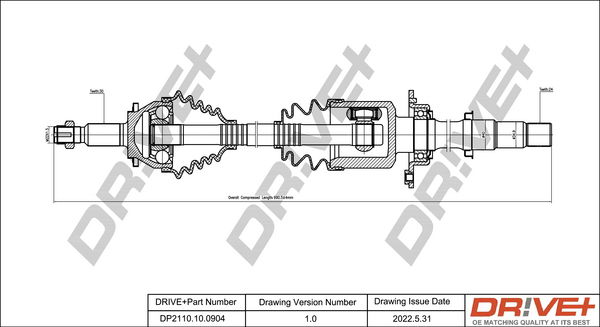 Antriebswelle Vorderachse rechts Dr!ve+ DP2110.10.0904 von Dr!ve+