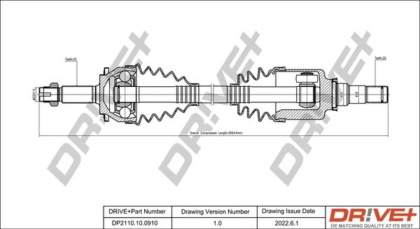 Antriebswelle Vorderachse rechts Dr!ve+ DP2110.10.0910 von Dr!ve+