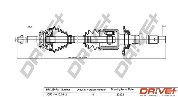 Antriebswelle Vorderachse rechts Dr!ve+ DP2110.10.0912 von Dr!ve+