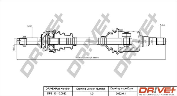 Antriebswelle Vorderachse rechts Dr!ve+ DP2110.10.0922 von Dr!ve+