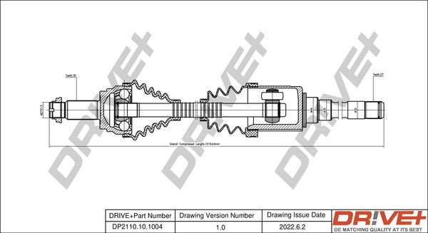 Antriebswelle Vorderachse rechts Dr!ve+ DP2110.10.1004 von Dr!ve+