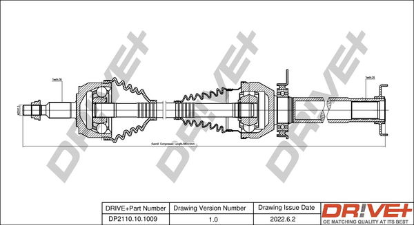 Antriebswelle Vorderachse rechts Dr!ve+ DP2110.10.1009 von Dr!ve+