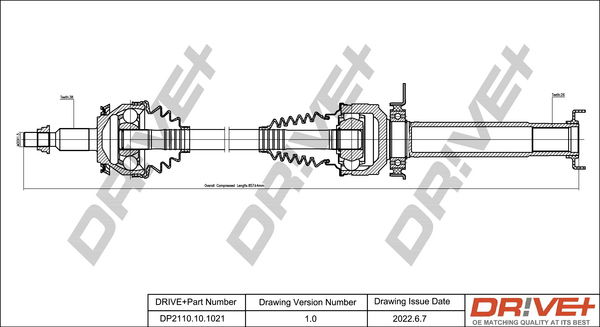 Antriebswelle Vorderachse rechts Dr!ve+ DP2110.10.1021 von Dr!ve+