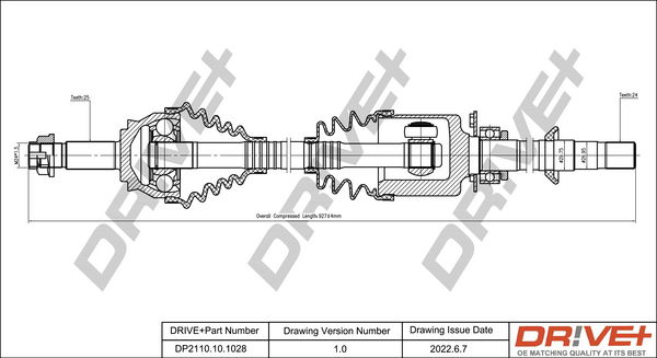 Antriebswelle Vorderachse rechts Dr!ve+ DP2110.10.1028 von Dr!ve+