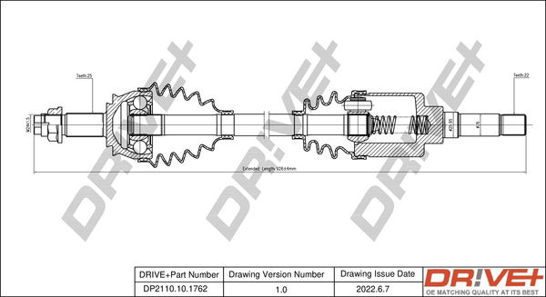 Antriebswelle Vorderachse rechts Dr!ve+ DP2110.10.1762 von Dr!ve+