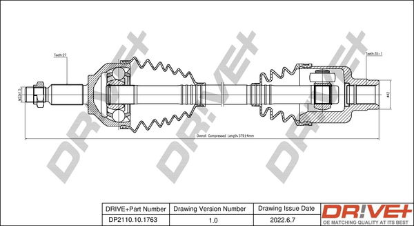 Antriebswelle Vorderachse rechts Dr!ve+ DP2110.10.1763 von Dr!ve+